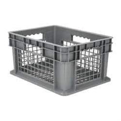 Akro-Mils - 0.89 Cu Ft, 30 Lb Load Capacity Gray Polyethylene Tote Container - Stacking, 15.8" Long x 11.8" Wide x 8.3" High - Apex Tool & Supply