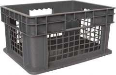 Akro-Mils - 0.89 Cu Ft, 83 Lb Load Capacity Gray Polyethylene Tote Container - Stacking, 15.8" Long x 11.8" Wide x 8.3" High - Apex Tool & Supply