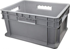 Akro-Mils - 0.89 Cu Ft, 83 Lb Load Capacity Gray Polyethylene Tote Container - Stacking, 15.8" Long x 11.8" Wide x 8.3" High - Apex Tool & Supply