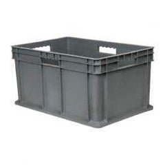 Akro-Mils - 2.67 Cu Ft, 125 Lb Load Capacity Gray Polyethylene Tote Container - Stacking, 23.3" Long x 15.8" Wide x 12.3" High - Apex Tool & Supply
