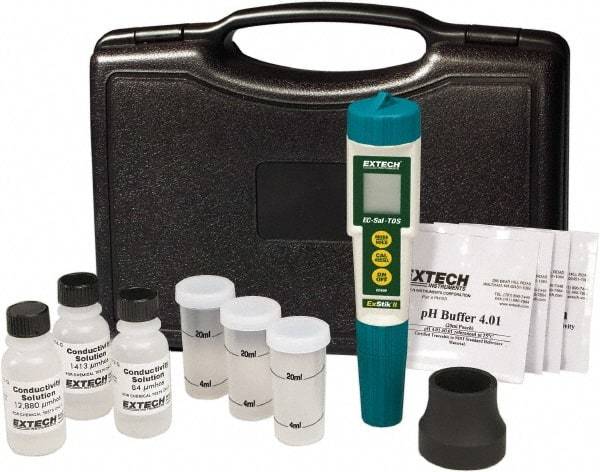 Extech - 0 to 14 pH, Conductivity/TDS/Salinity/Temp Meter - Apex Tool & Supply