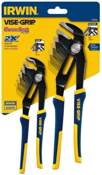 Irwin - 2 Piece GrooveLock Plier Set - Comes in Clamshell - Apex Tool & Supply