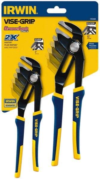 Irwin - 2 Piece GrooveLock Plier Set - Comes in Clamshell - Apex Tool & Supply