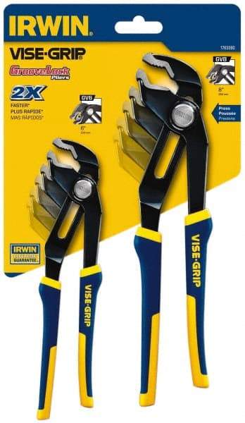 Irwin - 2 Piece GrooveLock Plier Set - Comes in Clamshell - Apex Tool & Supply