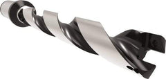 Allied Machine and Engineering - Series 22, 22 to 23.99mm Diam, 25mm Diam Straight Shank with Flange, Helical Flute Spade Drill - 167.9mm Max Depth, 201.3mm Body Length, 257.3mm OAL, Standard Length, Through Coolant - Apex Tool & Supply