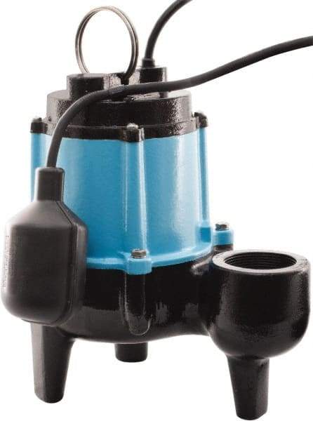 Little Giant Pumps - 1/2 hp, 9.5 Amp Rating, 115 Volts, Piggyback Mechanical Float Operation, Sewage Pump - 1 Phase, Cast Iron Housing - Apex Tool & Supply