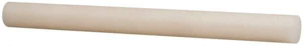 Made in USA - 1' Long, 1" Diam, PVDF / KYNAR Plastic Rod - ±0.2" Length Tolerance, +0.020/- 0.000" Diam Tolerance, Shore D-72 Hardness, Natural (Color) - Apex Tool & Supply