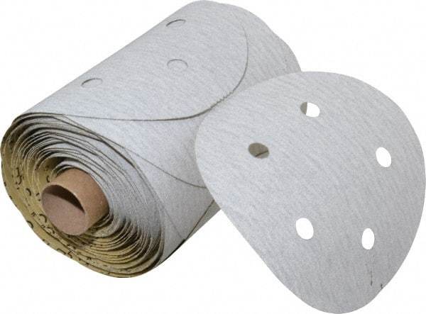 3M - 5" Diam, 120 Grit Silicon Carbide Adhesive PSA Disc - Fine Grade, Gray, A Weighted Backing, Flexible, Use with Random Orbital Sanders - Apex Tool & Supply