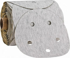 3M - 5" Diam, 80 Grit Silicon Carbide Adhesive PSA Disc - Medium Grade, Gray, A Weighted Backing, Flexible, Use with Random Orbital Sanders - Apex Tool & Supply