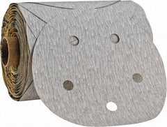 3M - 5" Diam, 180 Grit Silicon Carbide Adhesive PSA Disc - Very Fine Grade, Gray, A Weighted Backing, Flexible, Use with Random Orbital Sanders - Apex Tool & Supply