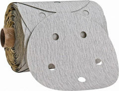 3M - 5" Diam, 150 Grit Silicon Carbide Adhesive PSA Disc - Fine Grade, Gray, A Weighted Backing, Flexible, Use with Random Orbital Sanders - Apex Tool & Supply