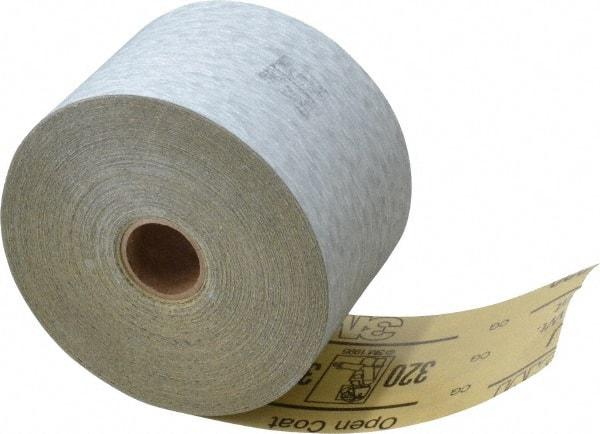 3M - 320 Grit, Silicon Carbide Adhesive Backed Sanding Sheets - Sheet Roll, 2-3/4" x 50 Yds., Extra Fine Grade, A Weighted Backing - Apex Tool & Supply