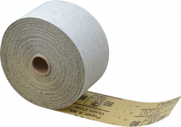 3M - 80 Grit, Silicon Carbide Adhesive Backed Sanding Sheets - Sheet Roll, 2-3/4" x 25 Yds., Medium Grade, A Weighted Backing - Apex Tool & Supply