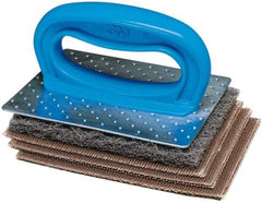 Ability One - 6" Long x 4" Wide x 1/2" Thick Sponge - Heavy-Duty, Brown/Gray - Apex Tool & Supply