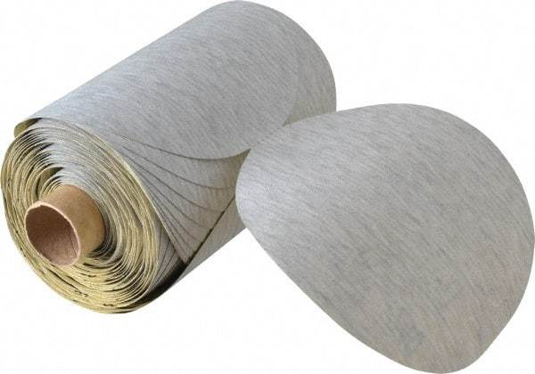 3M - 5" Diam, 240 Grit Silicon Carbide Adhesive PSA Disc - Very Fine Grade, Gray, A Weighted Backing, Flexible, Use with Random Orbital Sanders - Apex Tool & Supply