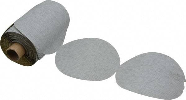 3M - 5" Diam, 280 Grit Silicon Carbide Adhesive PSA Disc - Very Fine Grade, Gray, A Weighted Backing, Flexible, Use with Random Orbital Sanders - Apex Tool & Supply