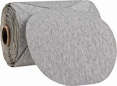 3M - 5" Diam, 400 Grit Silicon Carbide Adhesive PSA Disc - Super Fine Grade, Gray, A Weighted Backing, Flexible, Use with Random Orbital Sanders - Apex Tool & Supply