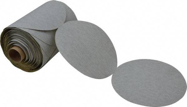 3M - 5" Diam, 120 Grit Silicon Carbide Adhesive PSA Disc - Fine Grade, Gray, A Weighted Backing, Flexible, Use with Random Orbital Sanders - Apex Tool & Supply