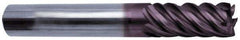 Guhring - 3/8", 5 Flute, Single End, Solid Carbide, Corner Chamfer End Mill - 2-1/2" OAL, 45° Helix, Right Hand Flute, 1" LOC, Right Hand Cut - Apex Tool & Supply
