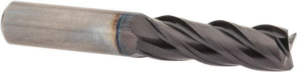 Guhring - 3/8", 1" LOC, 3/8" Shank Diam, 2-1/2" OAL, 4 Flute, Solid Carbide Square End Mill - Single End, FIREX Finish, Spiral Flute, 35/38° Helix, Centercutting, Right Hand Cut, Right Hand Flute, Series 3114 - Apex Tool & Supply