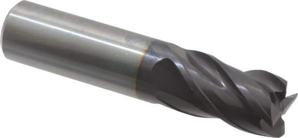 Guhring - 5/8", 3/4" LOC, 5/8" Shank Diam, 3" OAL, 4 Flute, Solid Carbide Square End Mill - Single End, FIREX Finish, Spiral Flute, 35/38° Helix, Centercutting, Right Hand Cut, Right Hand Flute, Series 3113 - Apex Tool & Supply