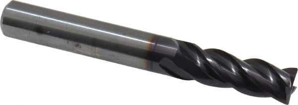 Guhring - 5/16", 13/16" LOC, 5/16" Shank Diam, 2-1/2" OAL, 4 Flute, Solid Carbide Square End Mill - Single End, Nano-A Finish, Spiral Flute, 36/38° Helix, Centercutting, Right Hand Cut, Right Hand Flute, Series 3080 - Apex Tool & Supply