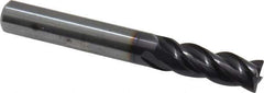 Guhring - 5/16", 13/16" LOC, 5/16" Shank Diam, 2-1/2" OAL, 4 Flute, Solid Carbide Square End Mill - Single End, Nano-A Finish, Spiral Flute, 36/38° Helix, Centercutting, Right Hand Cut, Right Hand Flute, Series 3080 - Apex Tool & Supply