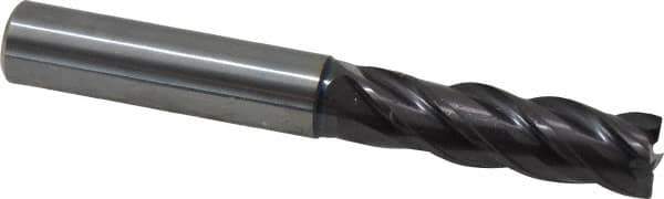 Guhring - 12mm, 36mm LOC, 12mm Shank Diam, 93mm OAL, 4 Flute, Solid Carbide Square End Mill - Single End, FIREX Finish, Spiral Flute, 35/38° Helix, Centercutting, Right Hand Cut, Right Hand Flute, Series 3839 - Apex Tool & Supply