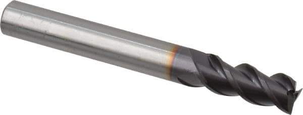 Guhring - 7.5mm, 16mm LOC, 7.5mm Shank Diam, 63mm OAL, 3 Flute, Solid Carbide Square End Mill - Single End, FIREX Finish, Spiral Flute, 45° Helix, Centercutting, Right Hand Cut, Right Hand Flute, Series 3741 - Apex Tool & Supply