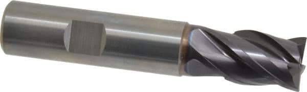 Guhring - 14mm, 18mm LOC, 14mm Shank Diam, 75mm OAL, 4 Flute, Solid Carbide Square End Mill - Single End, FIREX Finish, Spiral Flute, 35/38° Helix, Centercutting, Right Hand Cut, Right Hand Flute, Series 3731 - Apex Tool & Supply