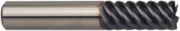 Guhring - 1/2", 6 Flute, Single End, Solid Carbide, 0.09" Corner Radius End Mill - 3" OAL, 45° Helix, Right Hand Flute, 1" LOC, Right Hand Cut - Apex Tool & Supply