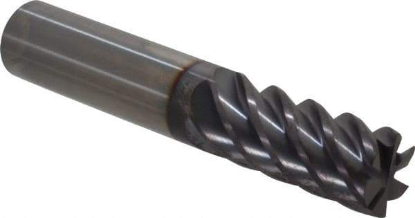Guhring - 5/8", 1-1/4" LOC, 5/8" Shank Diam, 3-1/2" OAL, 6 Flute, Solid Carbide Square End Mill - Single End, FIREX Finish, Spiral Flute, 45° Helix, Centercutting, Right Hand Cut, Right Hand Flute, Series 3179 - Apex Tool & Supply