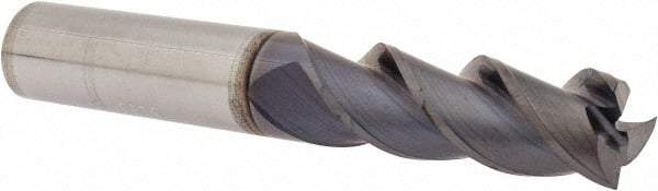 Guhring - 3/8", 1" LOC, 3/8" Shank Diam, 2-1/2" OAL, 3 Flute, Solid Carbide Square End Mill - Single End, FIREX Finish, Spiral Flute, 45° Helix, Centercutting, Right Hand Cut, Right Hand Flute, Series 3173 - Apex Tool & Supply