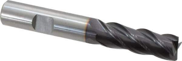 Guhring - 1/2", 4 Flute, Single End, Solid Carbide, 0.031" Corner Radius End Mill - 3-1/2" OAL, 35/38° Helix, Right Hand Flute, 1-1/4" LOC, Right Hand Cut - Apex Tool & Supply