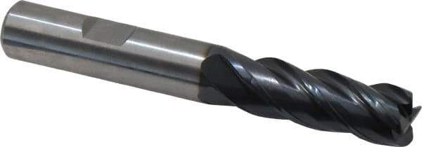 Guhring - 1/2", 4 Flute, Single End, Solid Carbide, 1/16" Corner Radius End Mill - 3-1/2" OAL, 35/38° Helix, Right Hand Flute, 1-1/4" LOC, Right Hand Cut - Apex Tool & Supply