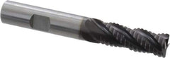 Guhring - 1/2" Diam, Coarse Pitch, 1-1/4" LOC, 4 Flute Solid Carbide Roughing Square End Mill - Nano-A Finish, 3-1/2" OAL, 1/2" Shank Diam, Single End, Centercutting - Apex Tool & Supply