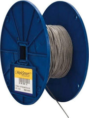 Value Collection - 1/16" x 3/64" Diam, Aircraft Cable - 270 Lb Breaking Strength, 7 x 7 Strand Core, Vinyl Coating - Apex Tool & Supply