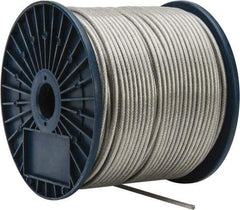 Value Collection - 3/16" x 3/32" Diam, Aircraft Cable - 920 Lb Breaking Strength, 7 x 7 Strand Core, Vinyl Coating - Apex Tool & Supply