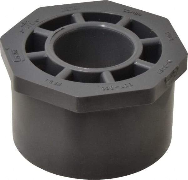 Value Collection - 3 x 1-1/4" PVC Plastic Pipe Reducer Bushing - Schedule 80, Spig x Soc End Connections - Apex Tool & Supply