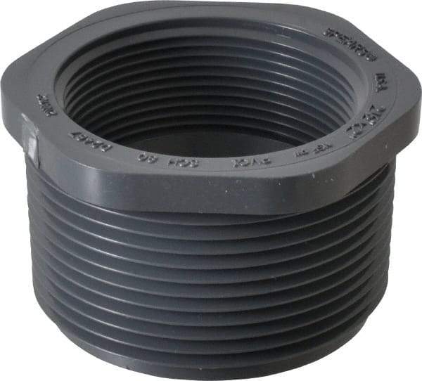 Value Collection - 2-1/2 x 2" PVC Plastic Pipe Reducer Bushing - Schedule 80, MIPT x FIPT End Connections - Apex Tool & Supply