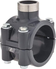 Value Collection - 2 x 3/4" PVC Plastic Pipe Clamp On Saddle with Viton O-Ring - Schedule 80, Pipe O.D. x SR Fipt End Connections - Apex Tool & Supply