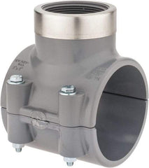 Value Collection - 3 x 2" CPVC Plastic Pipe Clamp On Saddle with Viton O-Ring - Schedule 80, Pipe O.D. x SR Fipt End Connections - Apex Tool & Supply