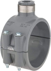 Value Collection - 4 x 1/2" CPVC Plastic Pipe Clamp On Saddle with Viton O-Ring - Schedule 80, Pipe O.D. x SR Fipt End Connections - Apex Tool & Supply