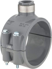 Value Collection - 4 x 3/4" CPVC Plastic Pipe Clamp On Saddle with Viton O-Ring - Schedule 80, Pipe O.D. x SR Fipt End Connections - Apex Tool & Supply