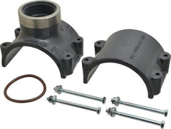 Value Collection - 4 x 2" PVC Plastic Pipe Clamp On Saddle with Viton O-Ring - Schedule 80, Pipe O.D. x SR Fipt End Connections - Apex Tool & Supply