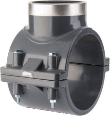 Value Collection - 6 x 3" CPVC Plastic Pipe Clamp On Saddle with Viton O-Ring - Schedule 80, Pipe O.D. x SR Fipt End Connections - Apex Tool & Supply