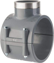 Value Collection - 6 x 4" PVC Plastic Pipe Clamp On Saddle with Viton O-Ring - Schedule 80, Pipe O.D. x SR Fipt End Connections - Apex Tool & Supply