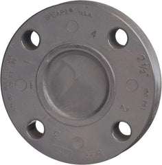Value Collection - 2-1/2" Pipe, 7" OD, PVC Blind Pipe Flange - Schedule 80, Gray - Apex Tool & Supply