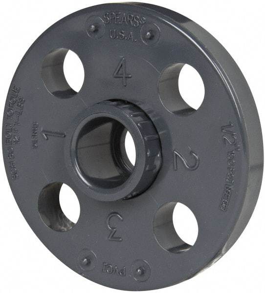 Value Collection - 1/2" Pipe, 3-1/2" OD, PVC Socket Pipe Flange - Schedule 80, Gray - Apex Tool & Supply