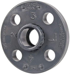 Value Collection - 3/4" Pipe, 3-7/8" OD, PVC Socket Pipe Flange - Schedule 80, Gray - Apex Tool & Supply